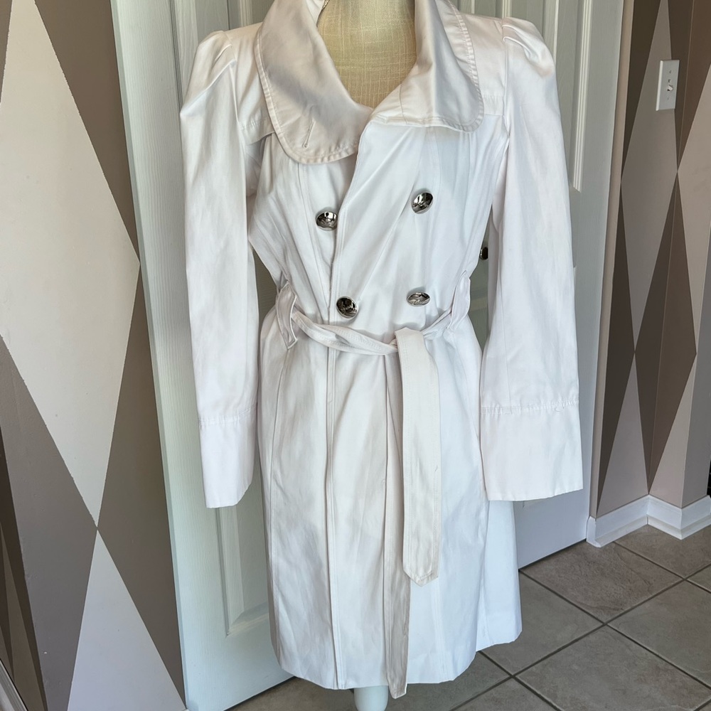 Guess size large white trench coat